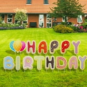 Happy Birthday Yard Signs with Cute Cookie Design Birthday Decorations Corrugated Yard Stake Signs