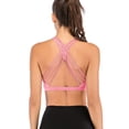 thumbnail image 7 of Women's Seamless Strappy Crisscross Back Comfort Sports Active Fashion Bra Top Yoga Bra Pink/Black/Purple, 7 of 7