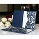 thumbnail image 3 of Tarjetas de invitación de boda cortadas con láser, elegantes tarjetas de felicitación, negocios personalizados con tarjetas RSVP, suministros de decoración para fiestas, azul y blanco, 1 pieza, 3 of 4