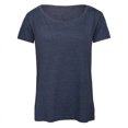 thumbnail image 1 of B&C - Camiseta de manga corta de algodón orgánico TriBlend para mujer (Marino mezcla), 1 of 2
