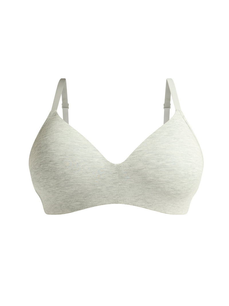 Joyspun Women's Lightly Lined Cotton Comfort Wire-Free Bra, XS-3XL