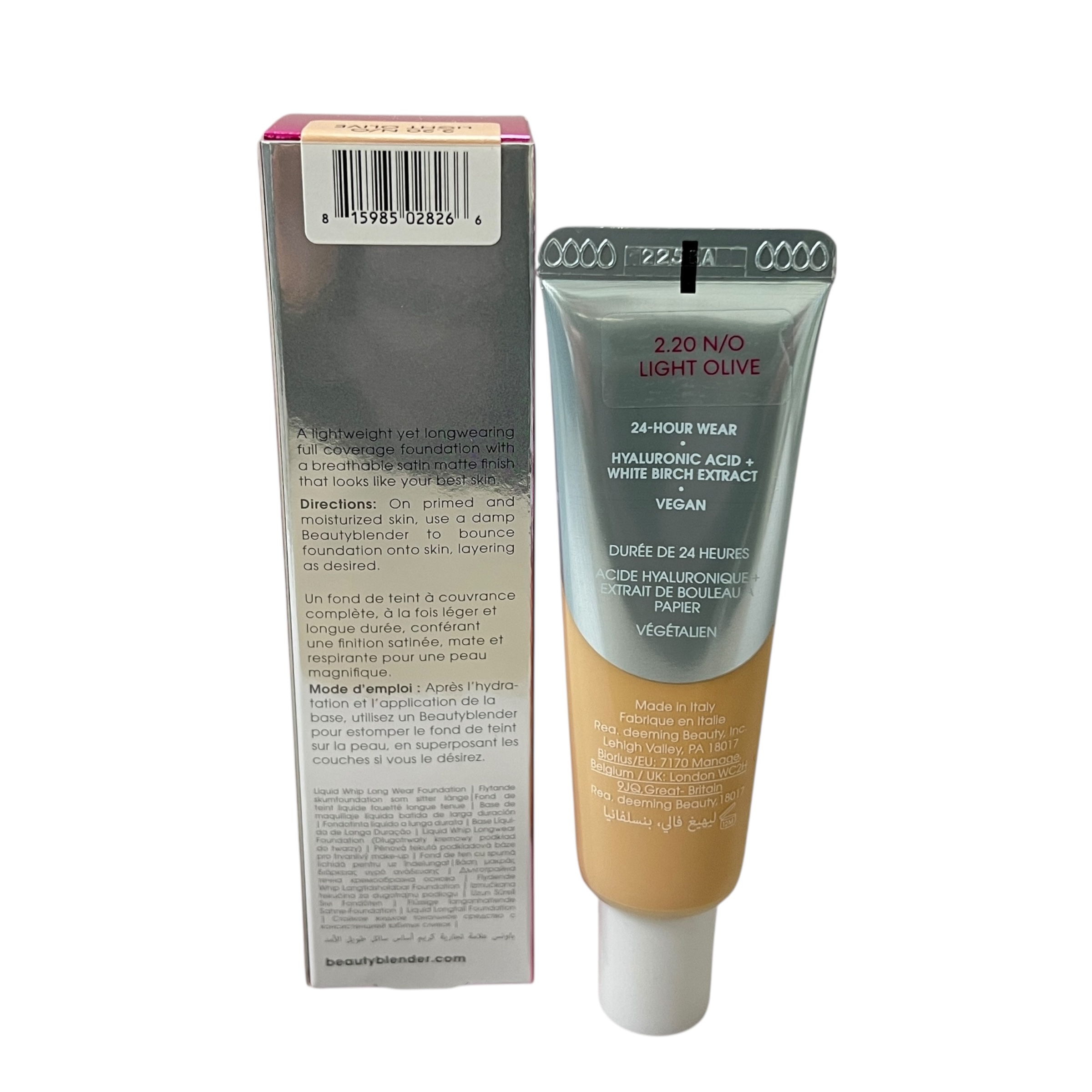 Beauty Blender Bounce Foundation Liquid Whip Long Wear Foundation 1 fl oz 2.20 N/O Light Olive