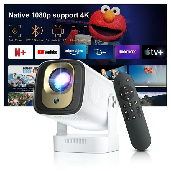 Salange Native 1080p FHD LCD Smart Projector Auto Focus Short Throw Outdoor Home Theatre with WiFi and Bluetooth