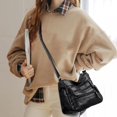 thumbnail image 3 of Women's Soft Leather Shoulder Bag - Multi-Zip Spacious Handbag for Daily/Work/Travel - Stylish & Practical Design, 3 of 6
