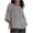 #12 Gray, variant on Summer Linen Shirts for Women Plus Size Elegant 3/4 Sleeve T-Shirt Casual Loose Cotton Linen Blouses Pleated Work Tee Shirt Tunic Tops on