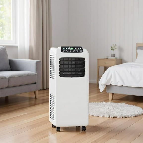 Topcobe 8 000 BTU Portable Air Conditioner, Standing Fans for Home Office, Quiet Bladeless Floor Powerful Fan, White