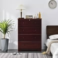 thumbnail image 2 of Isabela Solid Pine Wood 4 Drawer Chest Dresser - Mahogany, 2 of 7