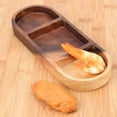thumbnail image 4 of Plat de Trempette en Bois Naturel Rétro Assiette à Condiments Bol à Sauce Vinaigre à 3 Compartiments Assiettes à Assaisonnement, 4 of 8