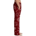thumbnail image 3 of Fabrcox Christmas Tree Printed Mens Graphic Pajama Pants Elastic Waist Drawstring Lounge Bottoms Straight Leg Light Weight Women Loungewear with Pockets Vermilion M, 3 of 4