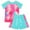 F 01, variant on XBASW Toddler Kids Girls Two Piece Swimsuits Short Sleeve Bathing Suit + Swim Trunks Rash Guard Set Print Sun Protection Swimwear 4-12T