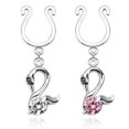 thumbnail image 1 of BodyJewelryOnline Swan Design Nipple Clip with CZ Gem-10mm-3/8inch., 1 of 2