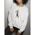 thumbnail image 3 of African Woman Dancing Paint Sweatshirt Women -Image by Shutterstock, Female Large, 3 of 4