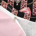 thumbnail image 4 of spefrowx Retro Baroque Leopard Print Bow Twin Duvet Cover for Girls, Black Coral Pearl Stripe Twin Bedding, Pink Reversible, 2-Piece, 1 Duvet Cover and 1 Pillowcase, 4 of 6