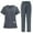Z013-Dark Gray, variant on FrzhBrz Scrub Sets for Women V Neck Pocket Short Sleeve Top & Drawstring Jogger Suit Pants Nurse Uniform Yoga Nursing Uniform