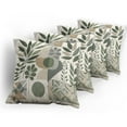 thumbnail image 5 of Ambesonne Monstera Throw Pillow Cover 4 Pack, Minimalist Floral Romance, 24", Pale Reseda Green Sepia, 5 of 7