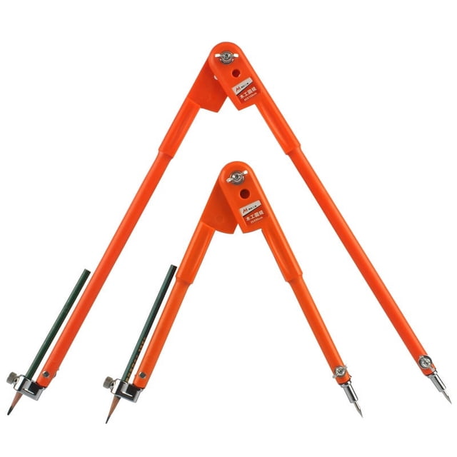 2 compás/juego de compás de lápiz de precisión, diámetro grande - naranja (90 cm + 150 cm)