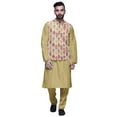 thumbnail image 1 of Atasi Ethnic Dupion Silk Kurta Pyajama Set With Printed Nehru Jacket For Mens, 1 of 3