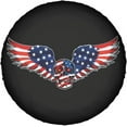 thumbnail image 2 of American Flag Skull Patriotic Spare Tire Cover,Universal Wheel Tire Cover for Trailer, RV, SUV, Truck,Camper and Many Vehicle,Weatherproof Tire Protectors (15 inch for Diameter 27"-29"), 2 of 10
