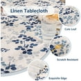 thumbnail image 2 of Floral Print Rectangle Tablecloth Waterproof Rectangular Table Cloth Linen Farmhouse Tablecloth for Kitchen Dining Spring Leaves Tablecloth for 8 Feet Table，60 x 120 Inches, Blue, 2 of 5