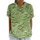thumbnail image 1 of Tops de Manga Corta para las Mujeres Suelto Ajuste Casual Cortado Manga Corta Blusa de Impresión, Camisa Suelta de Cuello Redondo de Poliéster, Lavado a Mano Primavera Verano, 1 of 5
