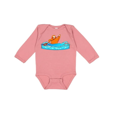 

Inktastic Kayaking Sloth Kayak Gift Baby Boy or Baby Girl Long Sleeve Bodysuit