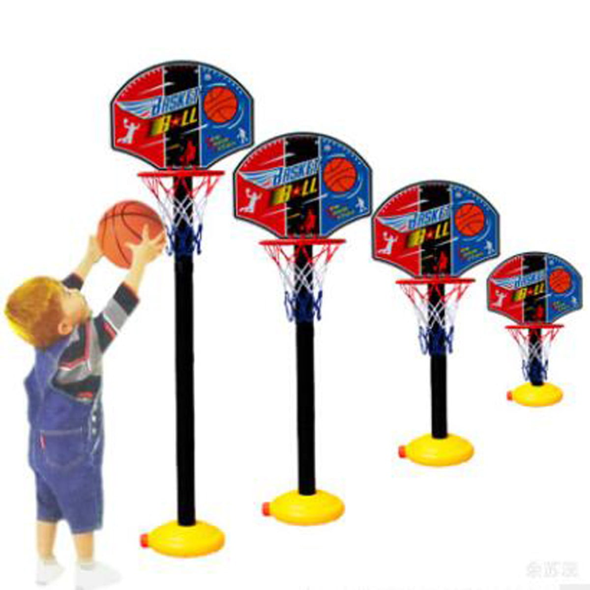 With Stand For Kids Mini Portable Basketball Hoop Set Inflator Indoor Outdoor 