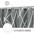 thumbnail image 5 of Abstract Striped Shower Curtain, Modern Minimalist Waterproof Fabric Shower Curtain Set with Hooks 72" x 72" - Dark Grey, 5 of 6