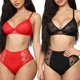 thumbnail image 3 of VISgogo Conjunto de lencería de 2 piezas para mujer, sujetador transparente con tiras ajustables + Tanga Babydoll Ropa de dormir VISgogo  moda, 3 of 3