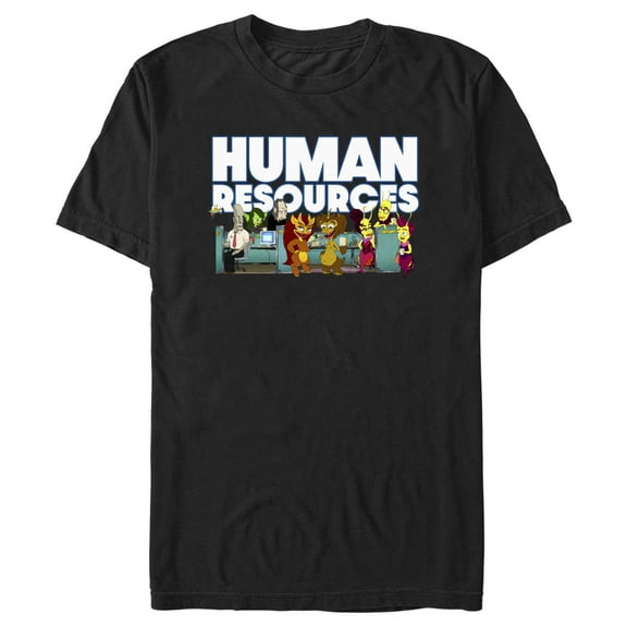 Men's Human Resources Monster Office Coffee Break  Graphic Tee Black Large