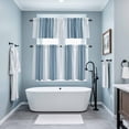 thumbnail image 3 of Blue Ombre Stripe Kitchen Curtains Sets for Windows 36 Inch Length, Farmhouse Simple Striped Rod Pocket Window Treatments Tier Curtains and Valances Set for Bedroom/Bathroom, 3 of 8
