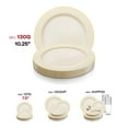 thumbnail image 4 of Smarty 10.25" Ivory with Gold Edge Rim Plastic Dinner Plates 120ct, 4 of 7