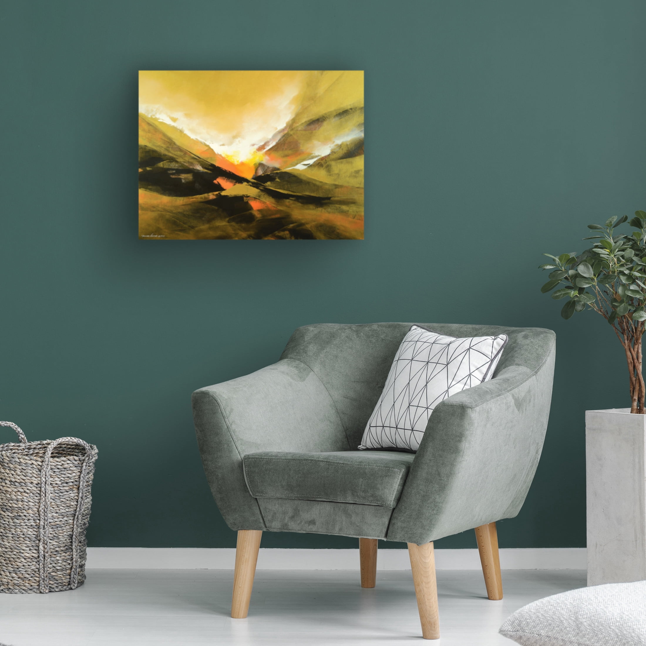 Canvas Wall Art - Thomas Leung 'The Golden Universe' Wall Art for Living Room, Bedroom, or Office Décor by Trademark Fine Art - 24 x 18 Inches