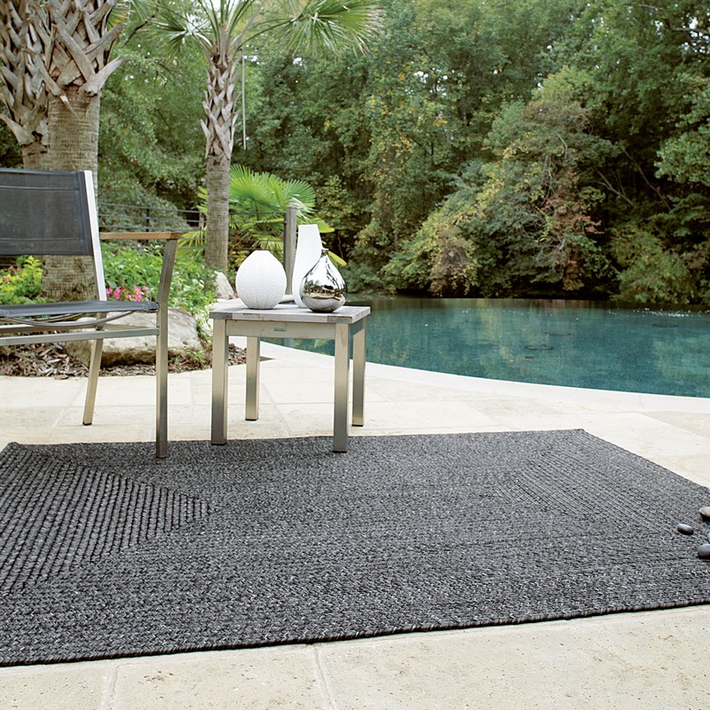 Homespice Black 27x45 Black Braided Rug, Washable Rug for Kitchen,  Bathroom, Entryway 