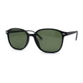 thumbnail image 1 of Elegant Thin Plastic Rounded Rectangle Gentlemens Sunglasses Matte Black Green, 1 of 4
