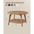 thumbnail image 4 of VASAGLE - Mesa Redonda de Centro de 2 Niveles con Almacenamiento, para Sala de Estar, 31.5 x 17.7 Pulgadas, fácil de Montar, Color café Miel, 4 of 5