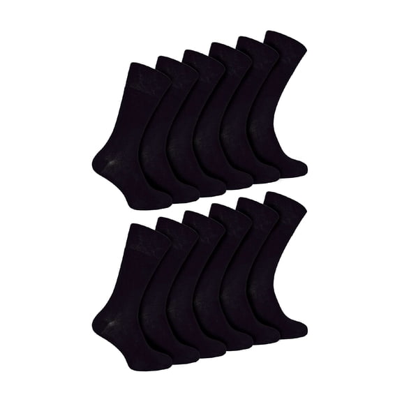 IOMI - 12 Pairs Mens Diabetic Bamboo Socks | Extra Wide Socks with Non Elastic Gentle Grip Top