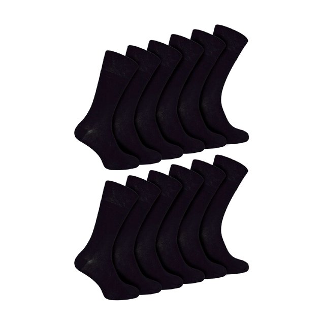 IOMI - 12 Pairs Mens Diabetic Bamboo Socks | Extra Wide Socks with Non Elastic Gentle Grip Top