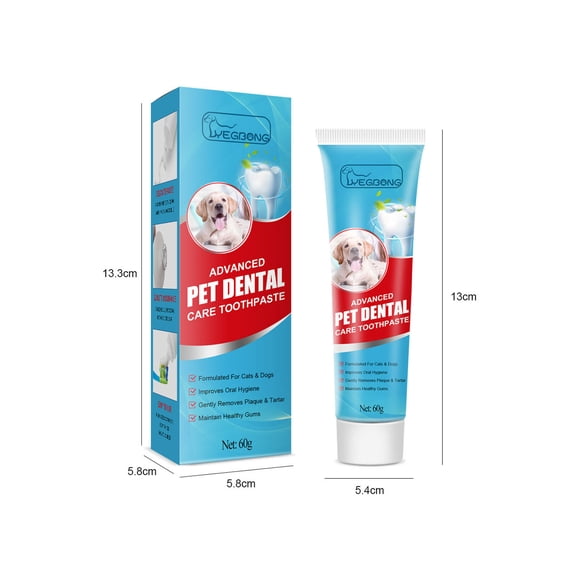 Pet Toothpaste, Dog and Cat Dental Care for Fresh Breath, Helps Reduce Plaque and Tartar Buildup, Gentle Enzymatic Formula with Poultry Flavor, Supports Oral Hygiene for Small Dogs Puppies and Cats