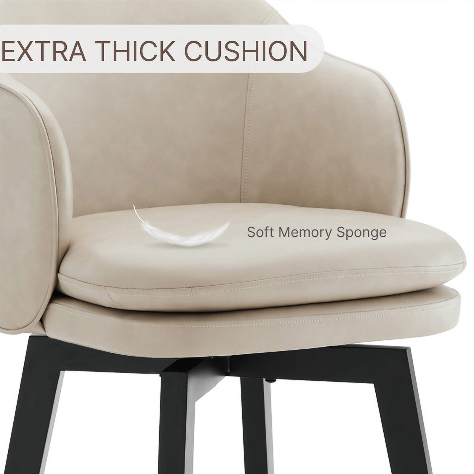 CHITA Modern Swivel Counter Height Bar Stools with Arm Set of 2