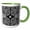 Green/White, variant on 3drose, Letter K- Black and White Geometric Monogram, 11oz Two-tone Yellow Mug