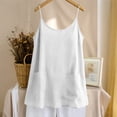 thumbnail image 5 of Camisole Top for Women Oversized Crewneck Cotton Linen Spaghetti Strap Tank Top Summer Casual Solid Plus Size Loose Comfy Beach Vacation Camis Tanks, 5 of 9