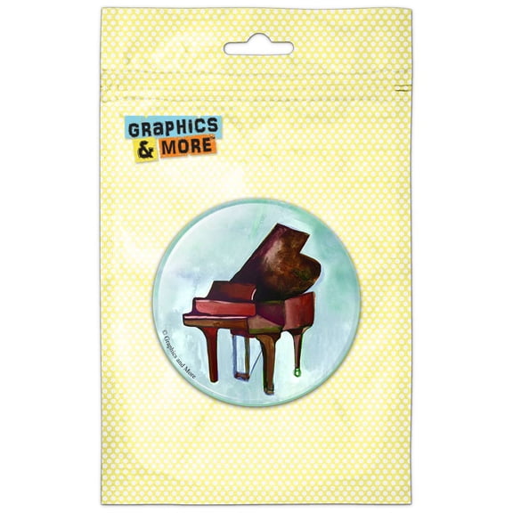 Painted Grand Piano Musician Pinback Button Pin Badge
