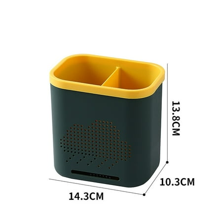 

Kitchen Double Layer Drain Chopsticks Cage Multifunctional Cutlery Hollow Drainer Knife Holder Tableware Storage Rack Organizer