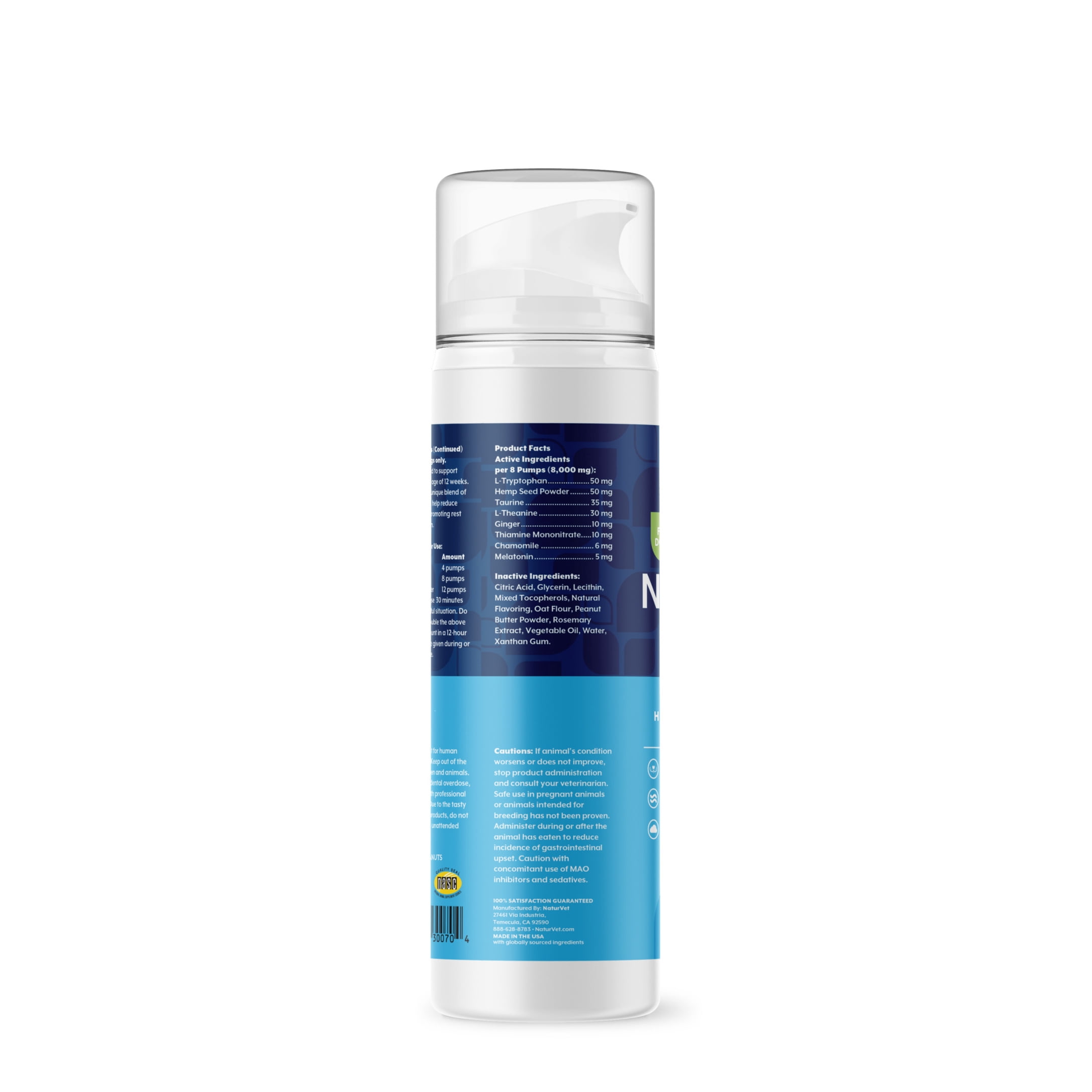 NaturVet Lickable Calming Health Supplement for Dogs, Peanut Butter Flavor, 6.4 fl oz