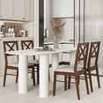 thumbnail image 3 of Topbuy Modern Dining Chair Set of 2 Armless Kitchen Chair with Rubber Wood Frame Upholstered Seat Brown, 3 of 9