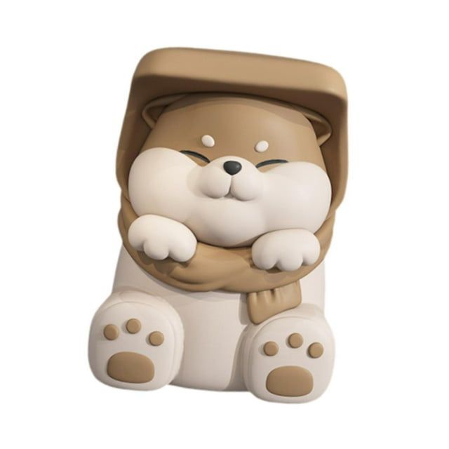 Reposapiés de resina con forma de estatua de perro, mesa auxiliar para dormitorio, asiento cómodo, cambiador de zapatos, silla para baño, cocina, Marrón 24x24x32cm
