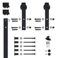 thumbnail image 2 of 78.75" Designer's Collection Flat Rail Hook Strap Rolling Door Hardware Kit, Black, 2 of 2