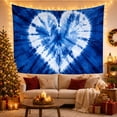 thumbnail image 3 of Indigo and White Heart Design Tapestry, 3 of 7
