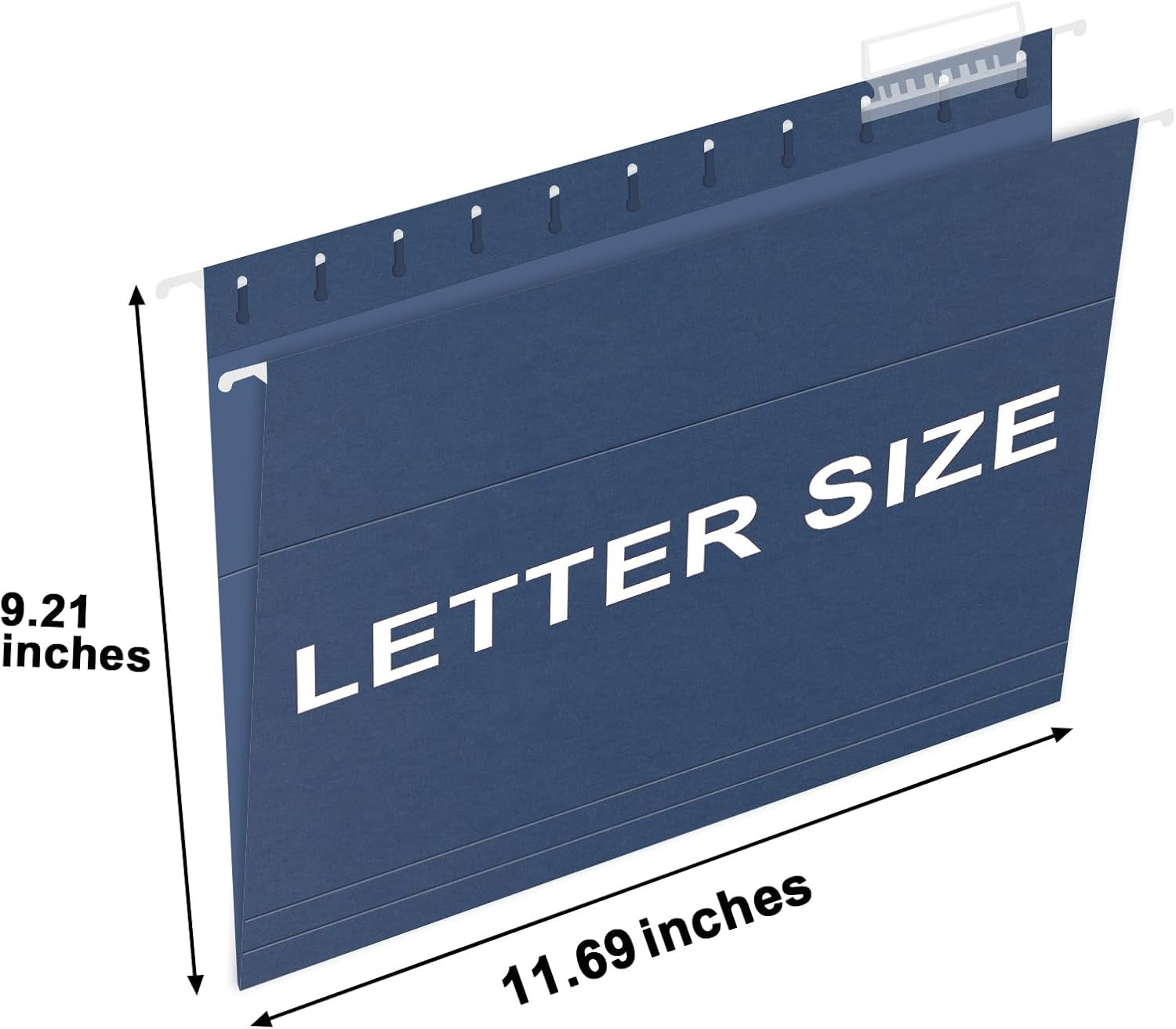 Hanging File Folders, 30 Pack Reinforced Letter Size Hanging Folders, Designed for Bulky Files, Filing Cabinet, 1/5-Cut Adjustable Tabs (Blue)
