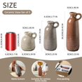 thumbnail image 2 of Set de 3 jarrones de cerámica OOIT Neutral Rustic Farmhouse Brown, 2 of 9